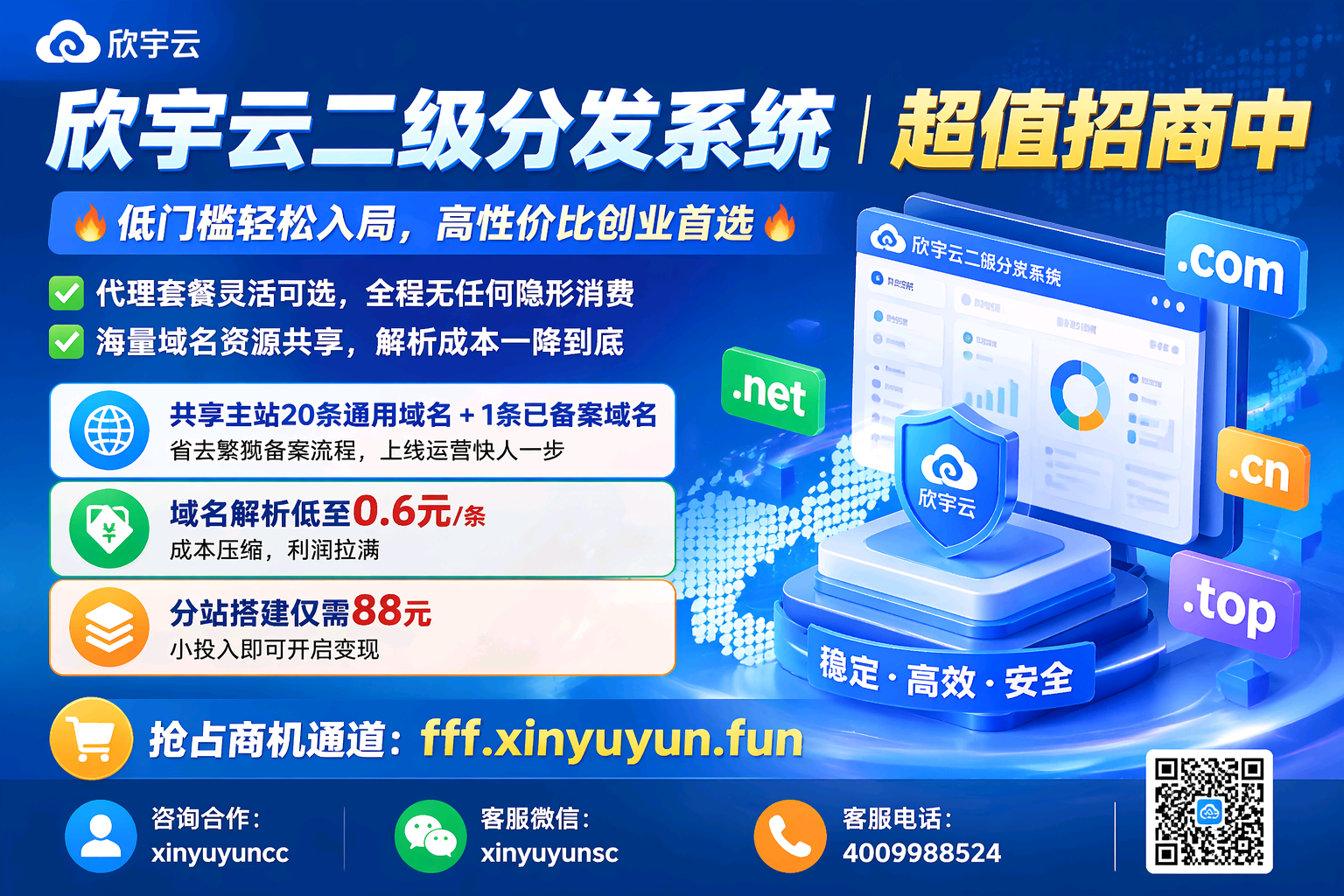 欣宇云二级分发系统|超值招商中