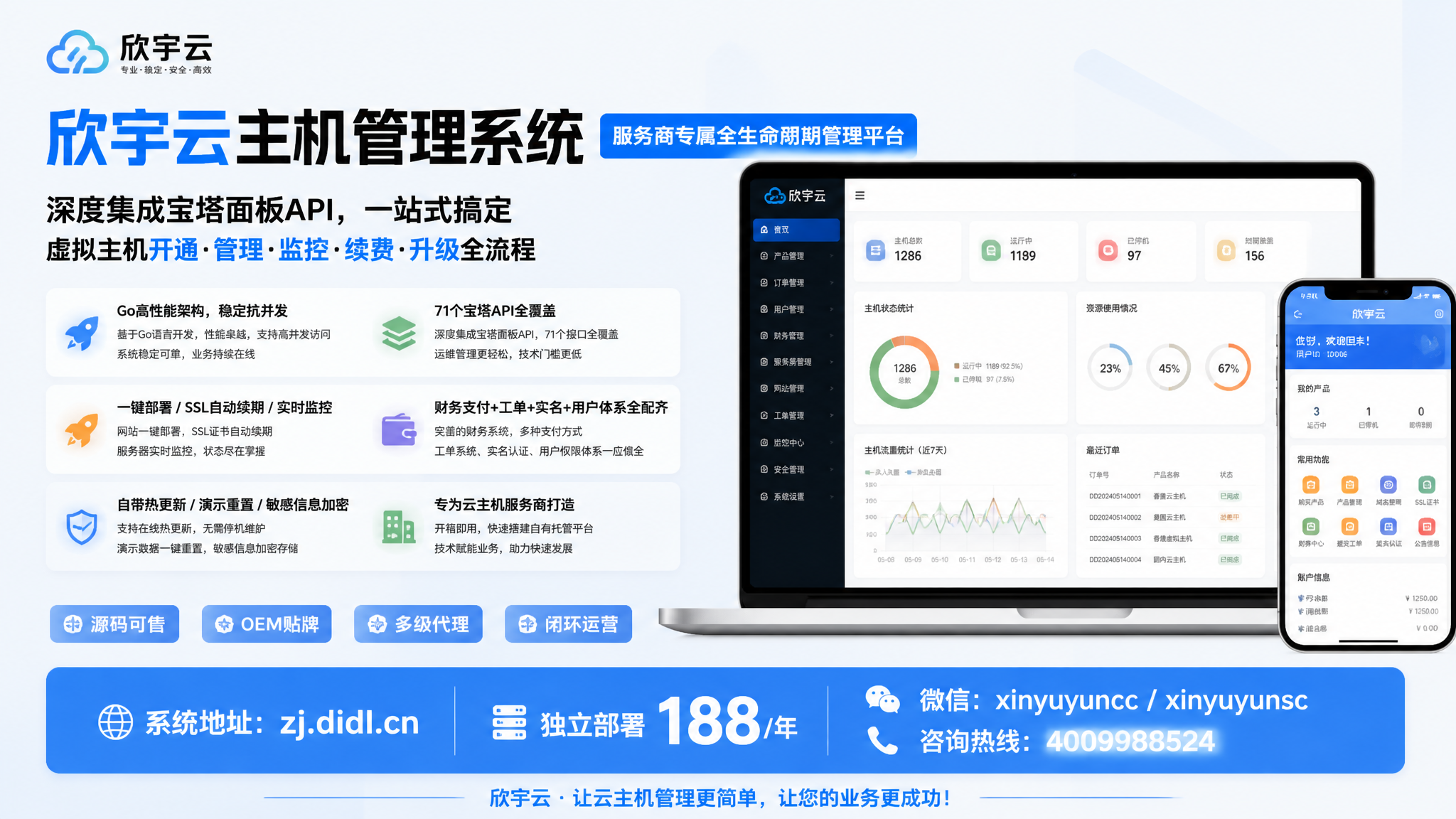 图片[2]- 欣宇云主机管理系统 | 服务商专属全生命周期管理平台