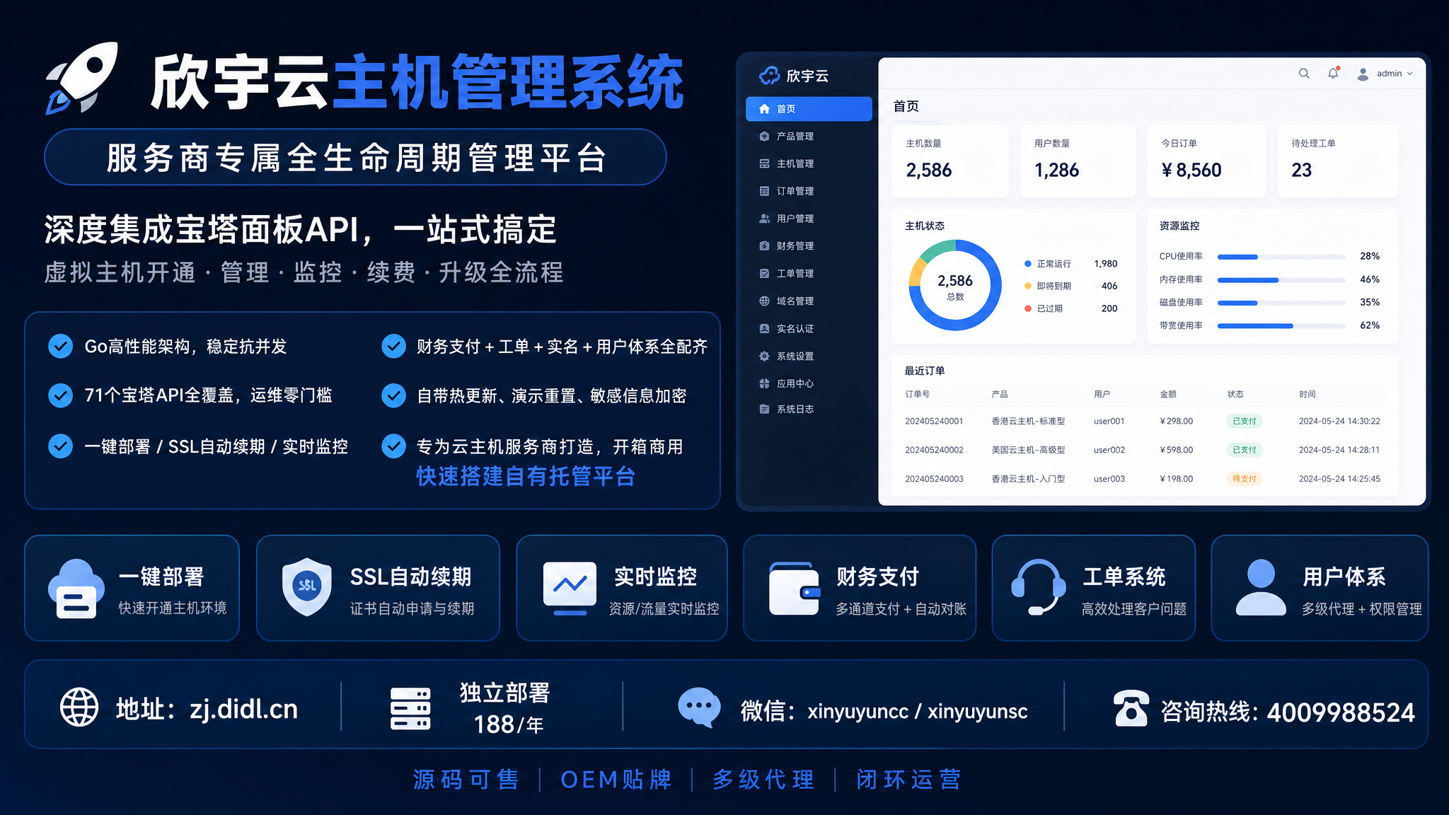 图片[3]- 欣宇云主机管理系统 | 服务商专属全生命周期管理平台